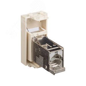 Компьютерная розетка RJ-45 модульная, кат.6 экранированная, Avanti, ванильная дымка, 1 модуль - фото 4