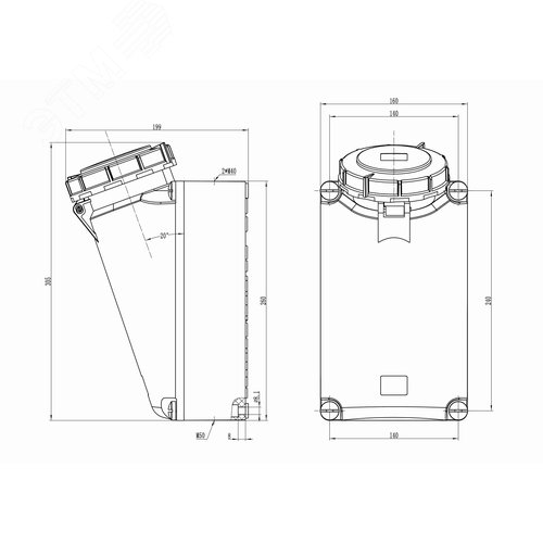 Розетка наружной установки IP67 125 A 3P+E 400V - фото 2