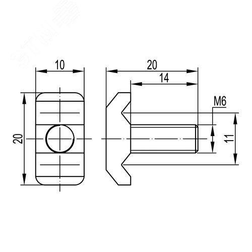 Винт М6х14 специальная головка для проволочного лотка - фото 2