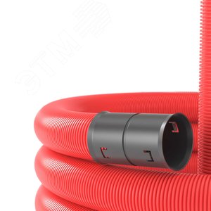 Усиленная двустенная труба ПНД гибкая для кабельной канализации д.110мм с протяжкой, SN15, 750Н, в бухте 100м, цвет красный 121511100 DKC - 2