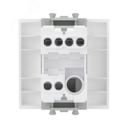 Переключатель одноклавишный модульный, Avanti, белое облако, 2 модуля - фото 3