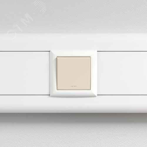 Выключатель одноклавишный модульный, Avanti, ванильная дымка, 2 модуля - фото 5