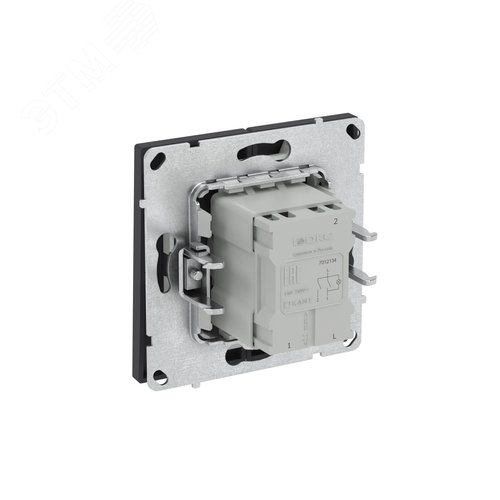 Выключатель двухклавишный с подсветкой, KANT, черный уголь - фото 6