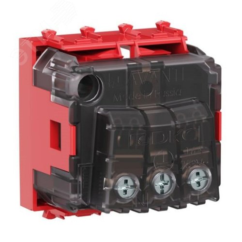 Avanti Розетка ''Красный квадрат'', 2P+E, с защитными шторками, 2 модульная - фото 4