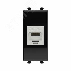 Avanti Компьютерная розетка RJ-45 без шторки      модульная кат.6А экранированная Черный квадрат 1  модуль - фото 2