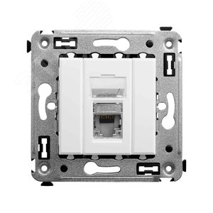 Avanti Компьютерная розетка RJ-45 в стену, кат.5e одинарнаяэкранированная, Белое облако - фото 1