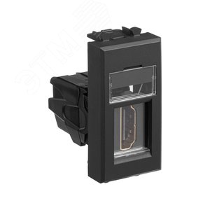 Avanti HDMI розетка модульная, тип А-А, , Черный матовый, 1 модуль - фото 2