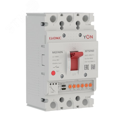 Выключатель автоматический YON max MGS160N 3P 63-160А 36кА с электронным расцепителем ETS - фото 1