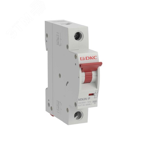 Автоматический выключатель модульный YON макс (YON max) типа MD63N, 6кА, 1 полюс, хар-ка B, 50А - фото 1