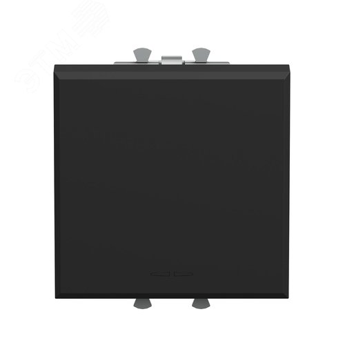 Инвертор одноклавишный модульный, Avanti, черный матовый, 2 модуля - фото 1