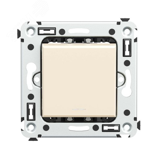 Avanti Выключатель одноклавишный, в стену, Ванильная дымка - фото 1