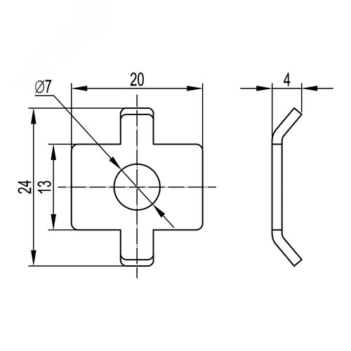 Шайба соединение проволочного лотка (в соединении с винтом М6х20) четырехлепестковая - фото 8