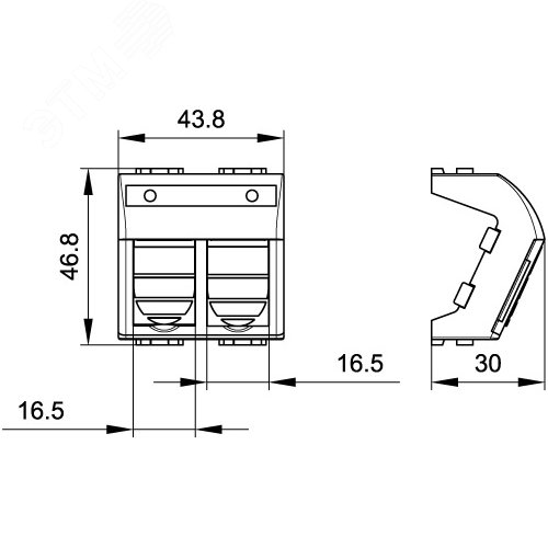 Адаптер для двух информационных разъемов Кейстоун (Keystone), слоновая кость, 2мод. - фото 2