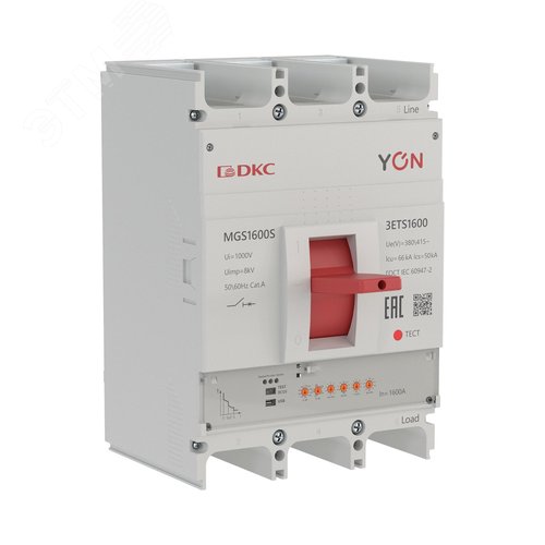 Выключатель автоматический YON max MGS1600S 3P 640-1600А 66кА с электронным расцепителем ETS - фото 1