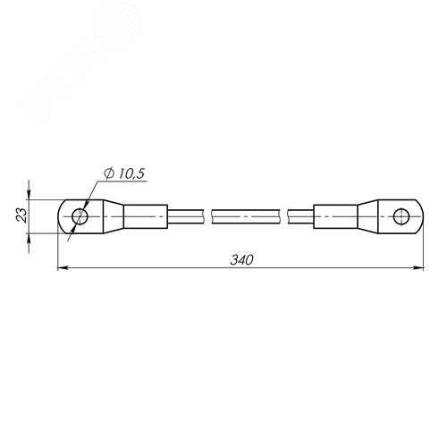 Заземляющий проводник, 250 мм, алюминий 50 мм2, М10 - фото 4