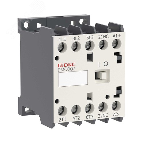Изображение товара Миниконтактор YON DMC007 7A 3кВт AC3 3P кат. 24В AC 1НО (шт)