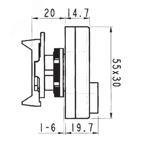 Кнопка двойная плоская с линзой для подсветки - фото 2
