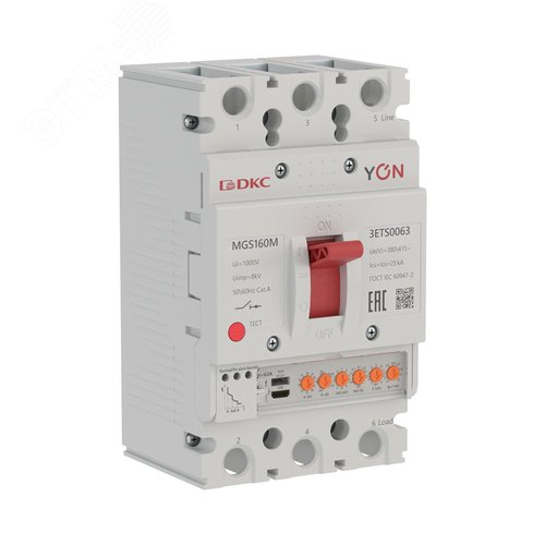 Выключатель автоматический YON max MGS160M 3P 25-63А 25кА с электронным расцепителем ETS - фото 1