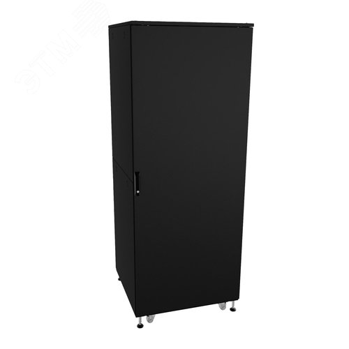 Шкаф напольный разобранный 19'' IT-CQE-N 42U 800x1000 мм, крыша с вырубкой, сплошная металл и двойная сплошная металл, двойные боковые панели, черный RAL9005 - фото 2