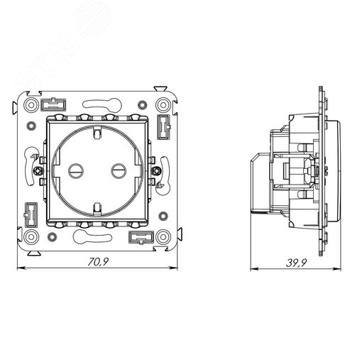 Avanti Розетка в стену, 2P+E, с з/ш, Черный       матовый - фото 6