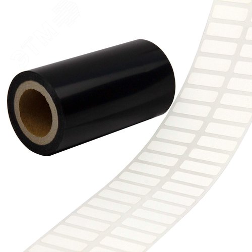 Высокотемпературные этикетки белого цвета из полиимида в комплекте с риббоном для ТТ печати, размер 20х8, 5000 этикеток в рулоне - фото 1