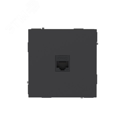 Изображение товара Компьютерная розетка RJ-45 без шторки, кат.6А одинарная,KANT, черный уголь (шт)