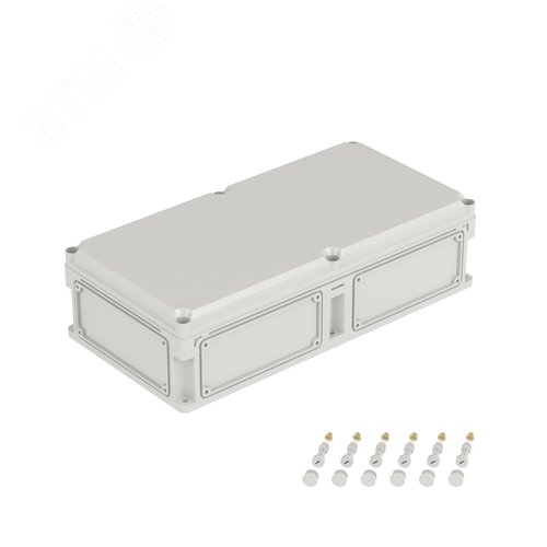 Изображение товара Корпус IP66/IP67, 600х300х160 мм, без МП, с фланцами, непрозрачная крышка H= 35 мм (шт)