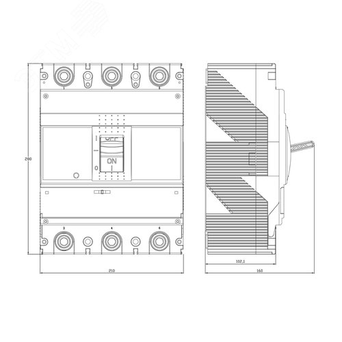 Выключатель автоматический YON max MGS800S 3P 640-800А 60кА с регулируемым термомагнитным расцепителем - фото 4
