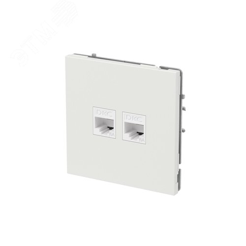 Компьютерная розетка RJ-45 без шторки, кат.6А двойная, KANT, белый песок - фото 2