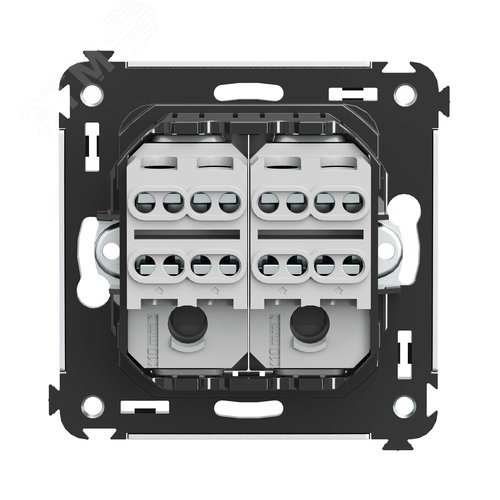 Avanti Инвертор двухклавишный в стену Черный      квадрат (Переключатель сх. 7+7) - фото 3