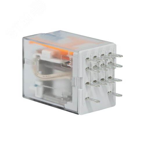 Реле миниатюрное промышленное общего назначения c норм. срабатыванием 0,6UN, 4CO, коммутируемый ток 6 А, AgSnO, напряжение 220V DC, опция – тест-кнопка+светодиод+защитный диод - фото 2