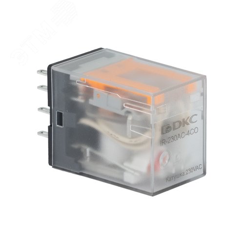 Реле миниатюрное промышленное общего назначения, 4CO, коммутируемый ток 5 А, AgSnO, напряжение 230V AC, опция – светодиод - фото 2