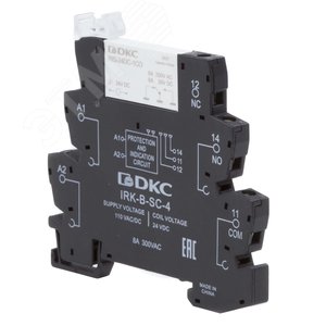 Реле интерфейсное, 1CO, коммутируемый ток 6 А, AgSnO, напряжение 110V AC/DC, винтовые клеммы - фото 2