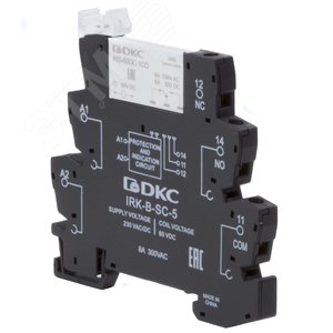 Реле интерфейсное, 1CO, коммутируемый ток 6 А, AgSnO, напряжение 230V AC/DC, винтовые клеммы - фото 2