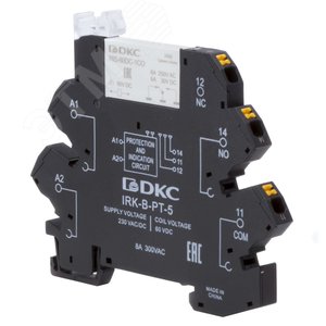 Реле интерфейсное, 1CO, коммутируемый ток 6 А, AgSnO, напряжение 230V AC/DC, push-in клеммы - фото 2