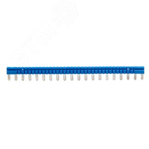 Изображение товара Перемычка шинная 20-ти полюсная для колодки с винтовыми клеммами IRK синий цвет (шт)