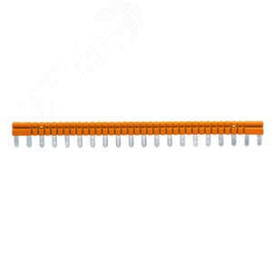 Изображение товара Перемычка шинная 20-ти полюсная для колодки с винтовыми клеммами IRK 36 A 250 V оранжевый цвет (шт)
