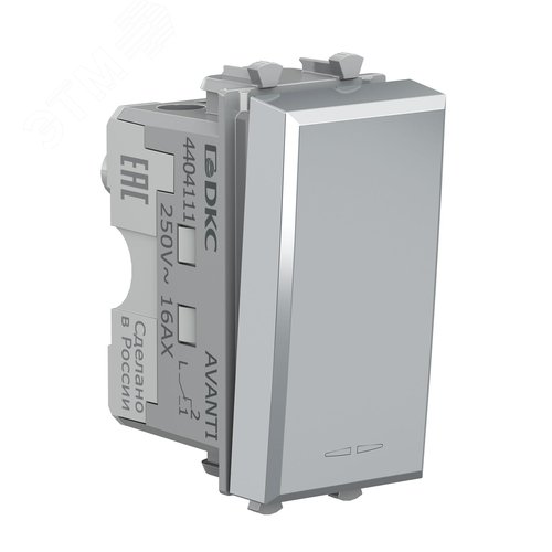 Переключатель модульный, Avanti, закаленная сталь, 1 модуль - фото 2