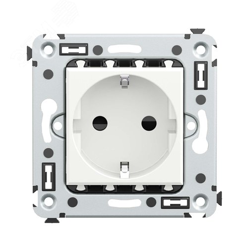 Avanti Розетка в стену, 2P+E, с защитными шторками, ''Белое облако'' - фото 1