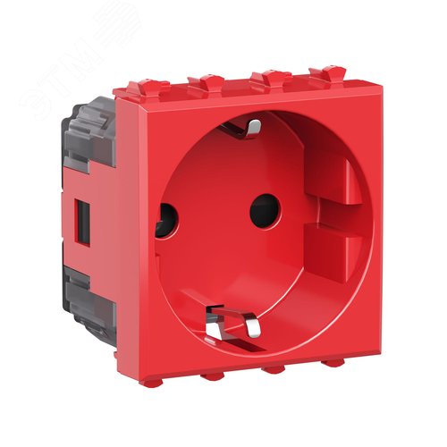 Avanti Розетка ''Красный квадрат'', 2P+E, с защитными шторками, 2 модульная - фото 2