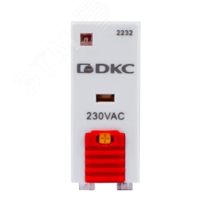 Реле миниатюрное промышленное, 2CO, ком. ток 8А, AgSnO2, напряжение 230V AC, опция: тест-кнопка+светодиод IR-230AC-2CO-D DKC