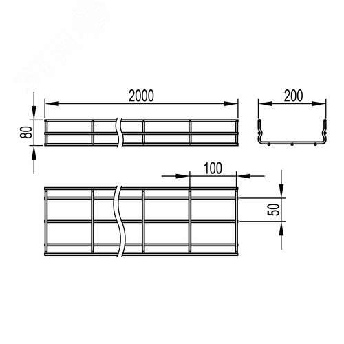 Проволочный лоток 80х200 L2000 - фото 2