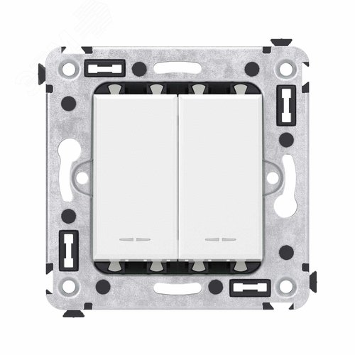Avanti Переключатель двухклавишный в стену, ''Белое облако'' - фото 1
