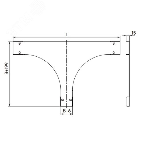 Крышка на Т-образный ответвитель 100, 2,0 мм, горячий цинк, в комплекте с крепежными элементами необходимыми для монтажа - фото 2