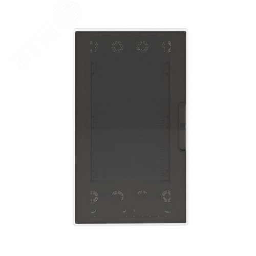 Щиток 36 мод встраиваемый слаботочный Фрейм (FRAME), белый, с тонированной дверцей, с монтажной платой, с 2 розетками (арт. 45005) и 2 коробками (арт. 10033) - фото 2