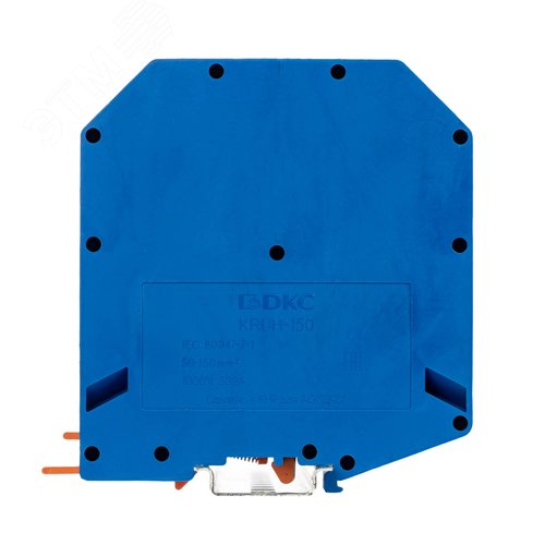 Клемма проходная, винтовой зажим, 2 точки подключения, 150 кв.мм, синяя - фото 2