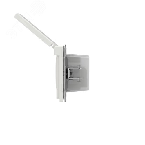 Розетка силовая, 2P+E, с з/ш, с крышкой, IP44, KANT, белый песок - фото 4