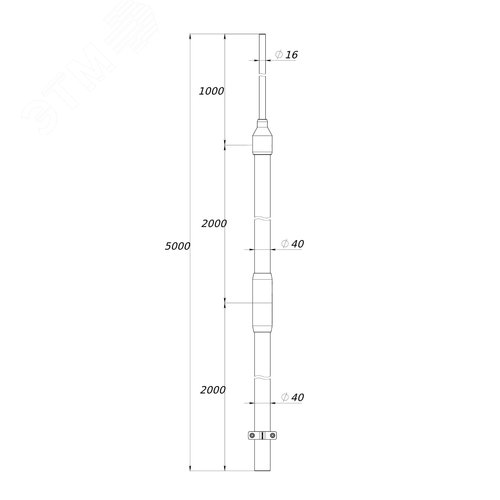 Молниеприемная мачта 5м ДКС - фото 4