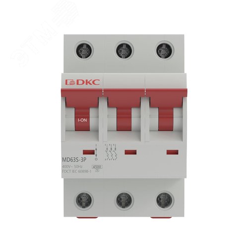 Автоматический выключатель модульный YON макс (YON max) типа MD63S, 4,5кА, 3 полюса, хар-ка B, 20А - фото 2