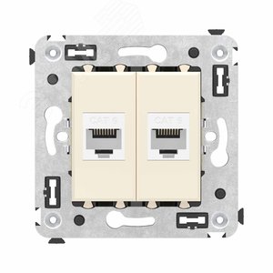 Avanti Компьютерная розетка RJ-45 без шторки в стену, кат.6 двойная,  Ванильная дымка - фото 1